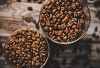 coffee beans in glasses